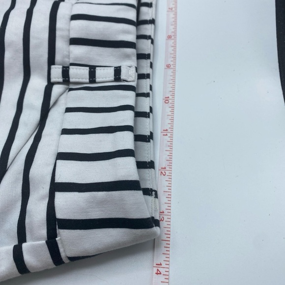 Express Editor Straight Leg Dress Pants Womens  White Black Striped Ankle 0 - Picture 7 of 7